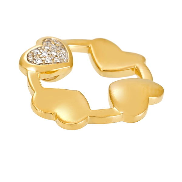 Anhänger, 18K, Gelb-/Weißgold, Brillanten, Herz