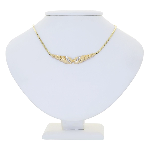 Collier, 14K, Gelbgold, Brillanten