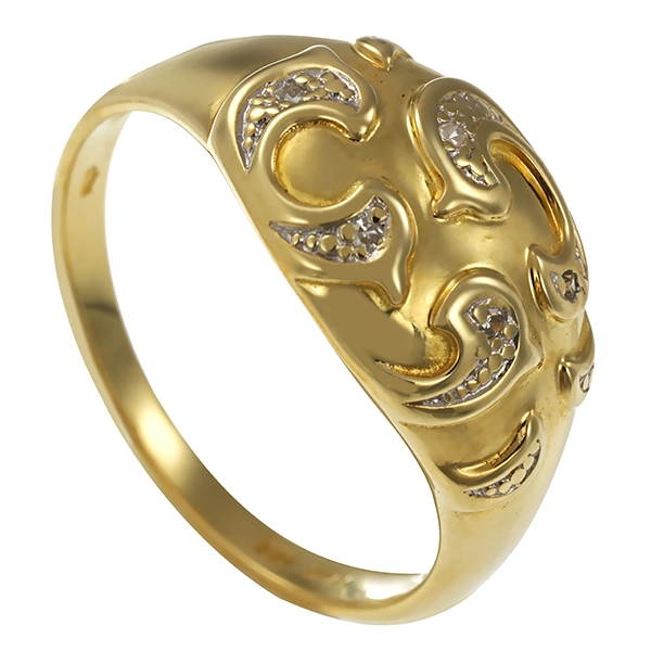 Diamantring, 14K, Gelb-/Weißgold, Diamanten