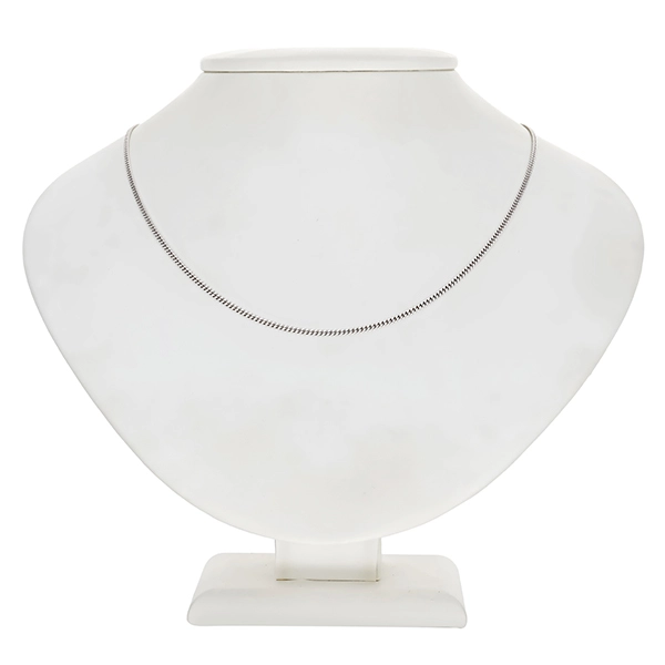 Collierkette, 14K, Weißgold, Panzer-