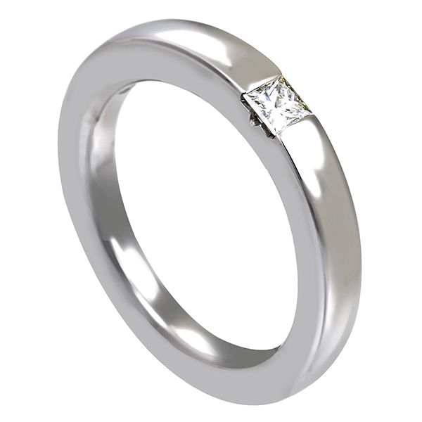 Diamantring, 18K, Weißgold, Diamant 0,12 ct