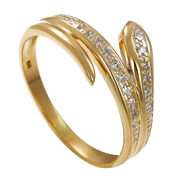 Ring, 14K, Gelbgold, Diamanten, Schlange, U55