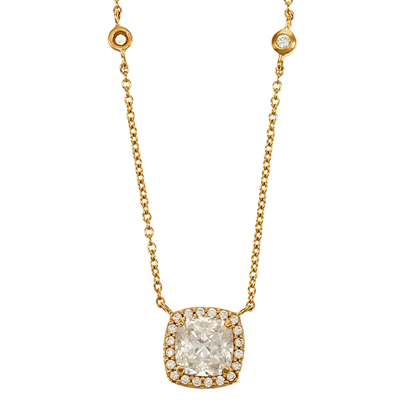 Collier, 9K, Gelbgold, Zirkonia