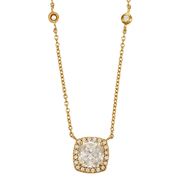 Collier, 9K, Gelbgold, Zirkonia