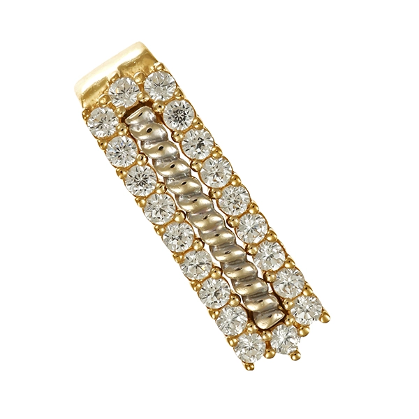 Anhänger, 14K, Gelb-/Weißgold, Zirkonia