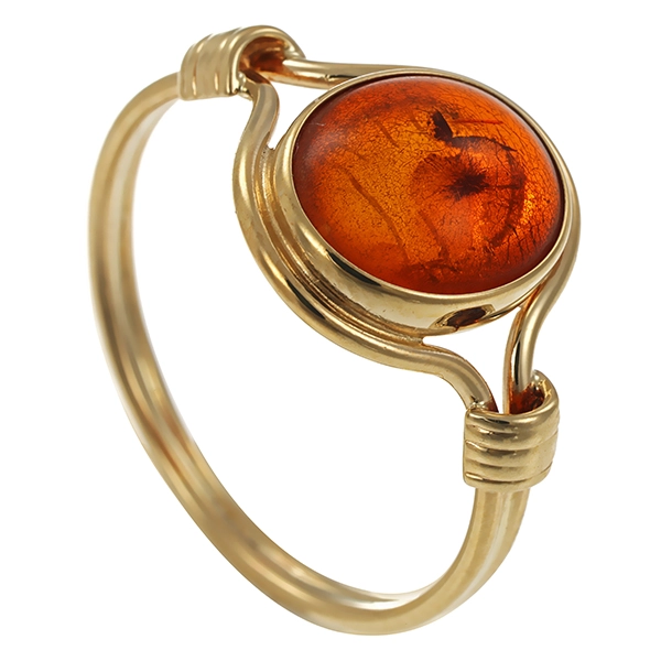 Ring, 8K, Gelbgold, Bernstein
