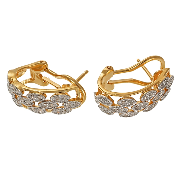 Clipstecker, 14K, Gelb-/Weißgold, Diamanten 0,52 ct