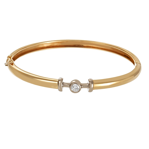 Armreif, 14K, Gelb-/Weißgold, Brillant 0,28 ct