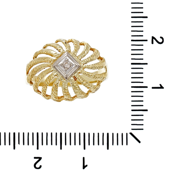 Ring, 14K, Gelb-/Weißgold, Diamant