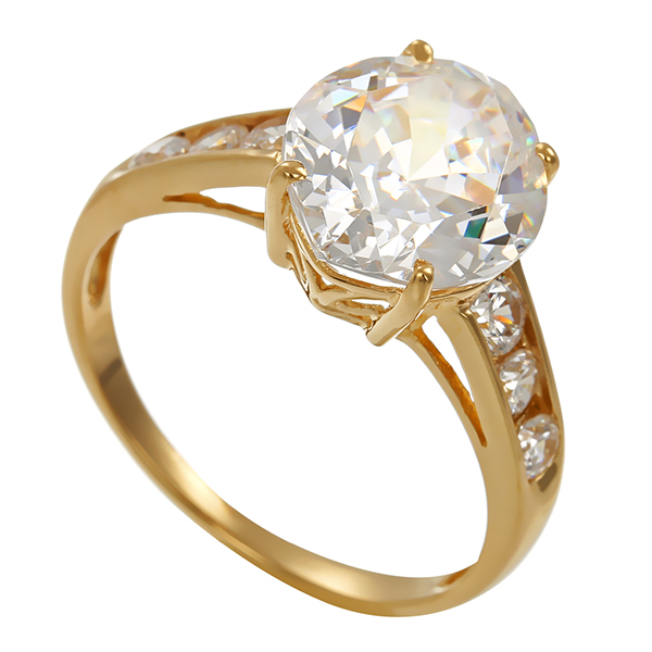 Ring, 14K, Gelbgold, Zirkonia