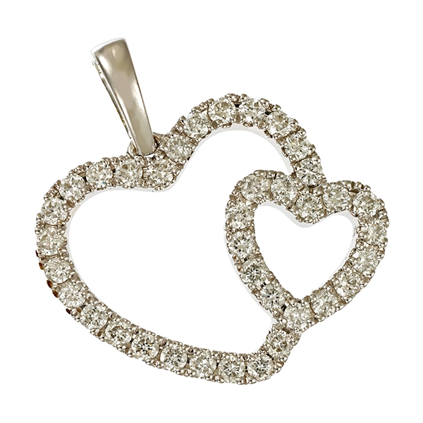 Anhänger, 9K, Weißgold, Brillanten