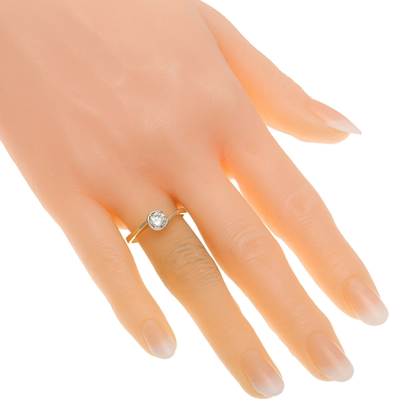 Diamantring, 18K, Gelb-/Weißgold, Brillant 0,50 ct