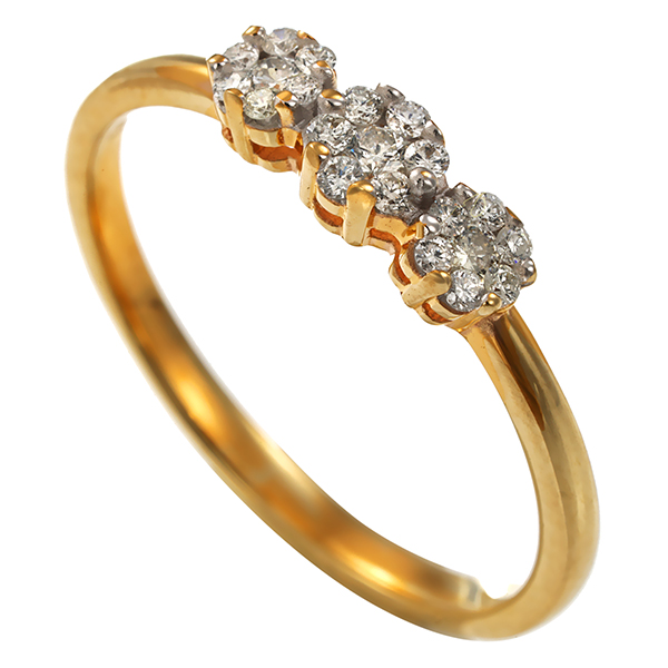 Diamantring, 9K, Gelbgold, Brillanten 0,16 ct