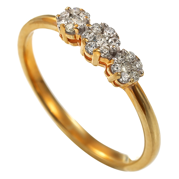 Diamantring, 9K, Gelbgold, Brillanten 0,16 ct