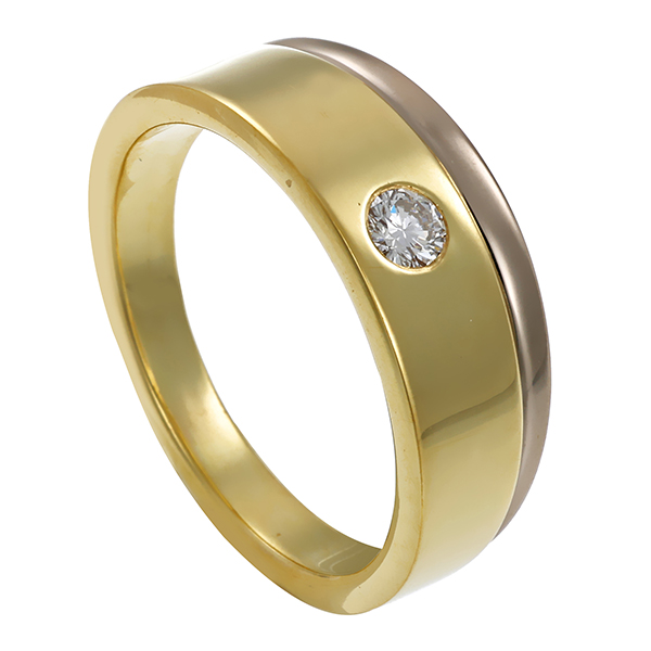 Ring, 14K, Gelbgold, 1 Brillant 0,10 ct