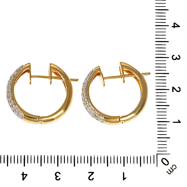 Creolen, 18K, Gelbgold, Brillanten