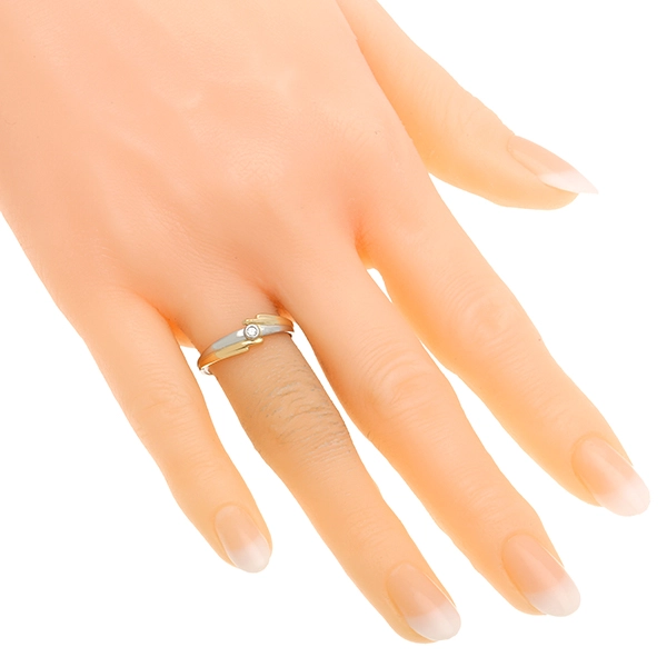 Diamantring, 950Pt, Platin/Gelbgold, Brillant