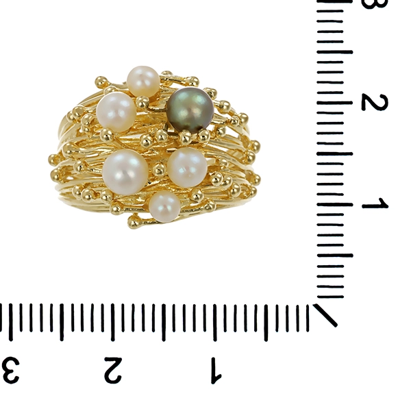 Ring, 14K, Gelbgold, Perlen, U52