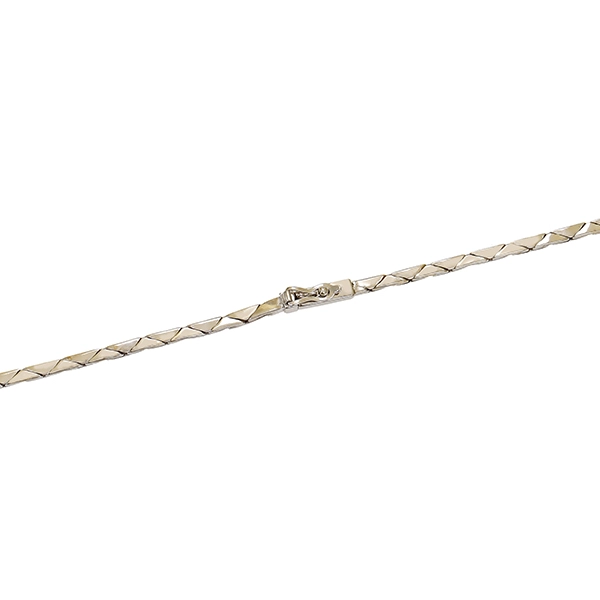 Collier, 14K, Weißgold, Brillanten, Saphir