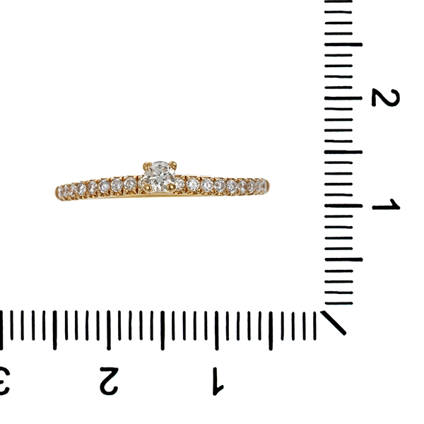 Diamantring, 14K, Gelbgold, Brillanten 0,25 ct