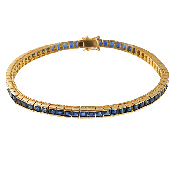 Armband, 18K, Gelbgold, Saphir