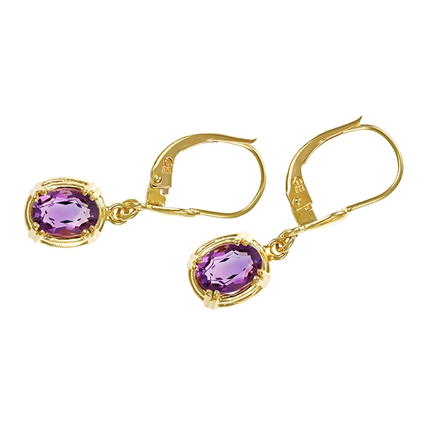 Ohrhänger, 14K, Gelbgold, Amethyst