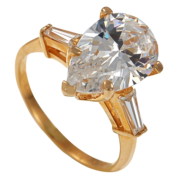Ring, 14K, Gelbgold, Zirkonia