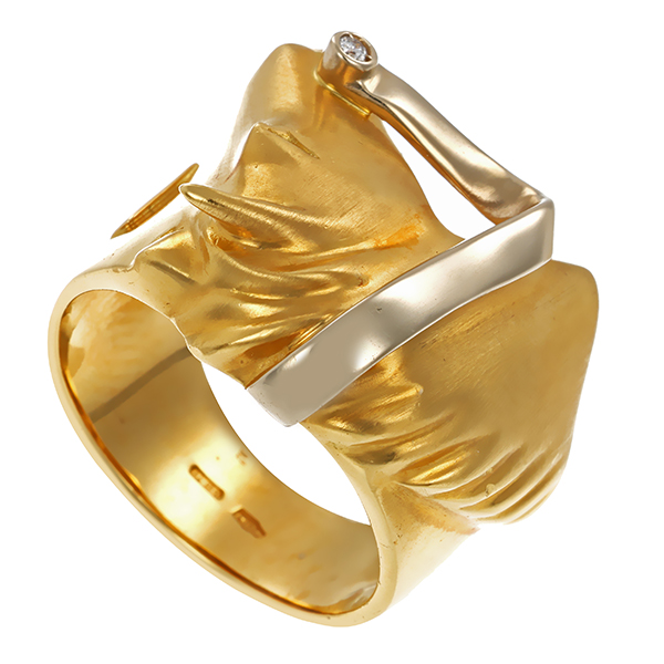 Ring, 18K, Gelb-/Weißgold