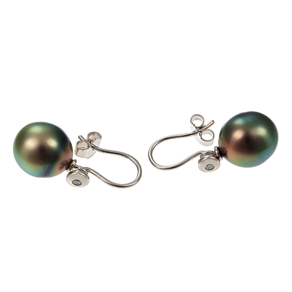 Ohrhänger, 14K, Weißgold, Perle