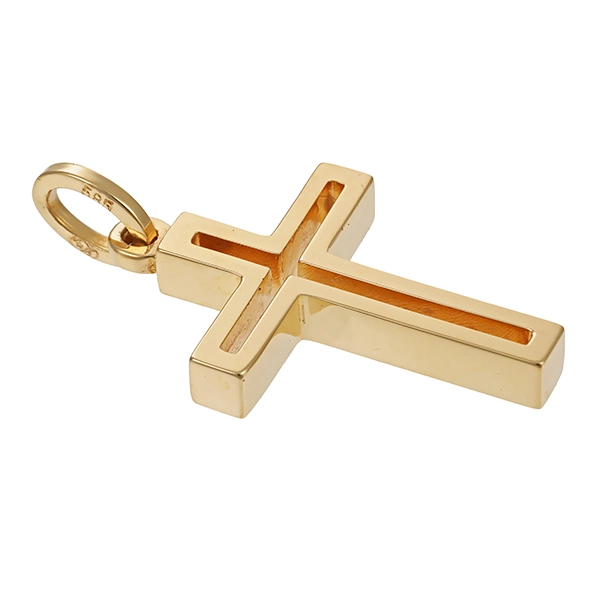 Anhänger, 14K, Gelbgold, Kreuz