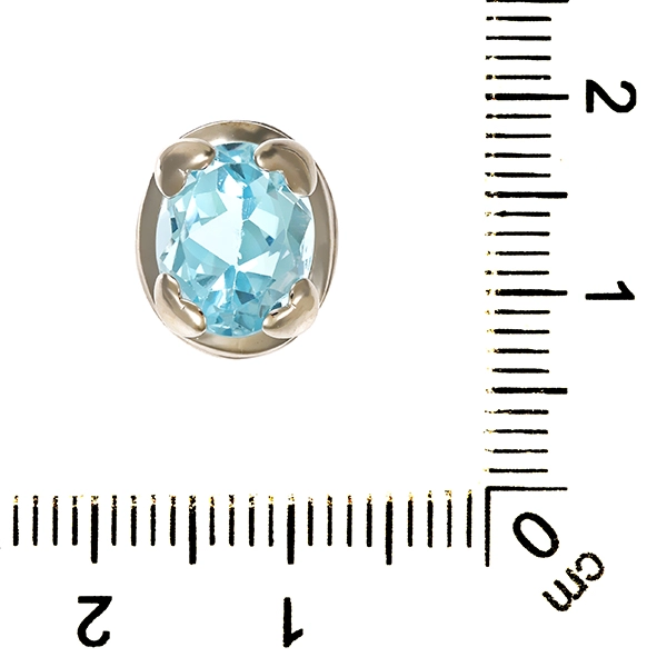 Anhänger, 14K, Weißgold, Topas blau
