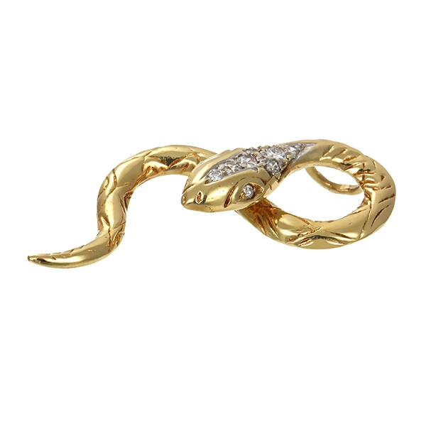 Anhänger, 14K, Gelb-/Weißgold, Brillanten