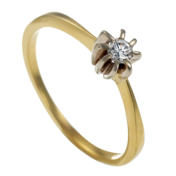 Diamantring, 14K, Gelbgold, Brillant