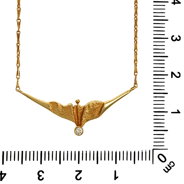 Collier, 14K, Gelbgold, Brillant
