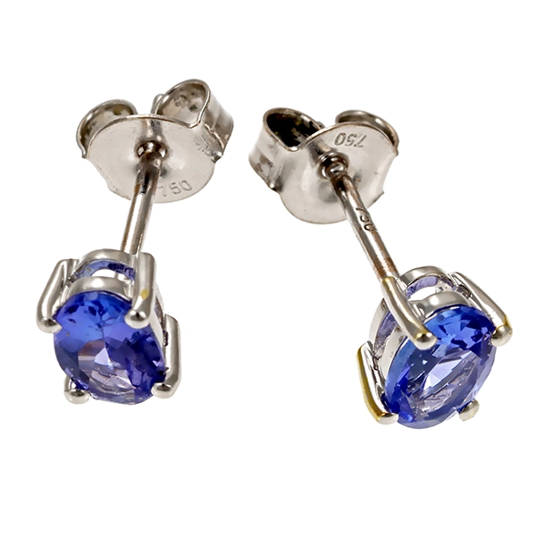 Ohrstecker, 18K, Weißgold, Tansanit