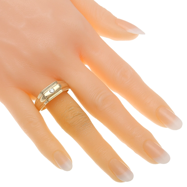 Herrenring, 14K, Gelbgold, Brillant