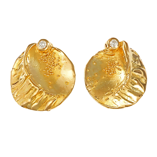 Ohrstecker, 14K, Gelbgold, Brillanten