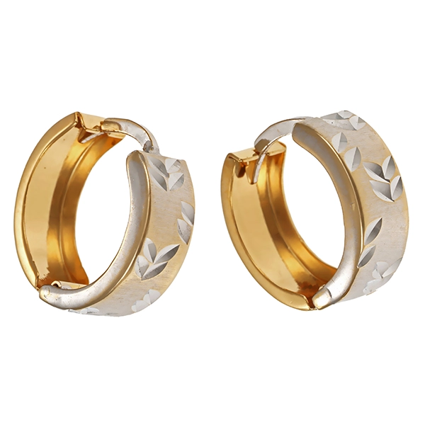Creolen, 18K, Gelb-/Weißgold rhodiniert