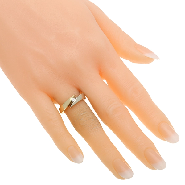 Diamantring, 14K, Gelb-/Weißgold, Brillant