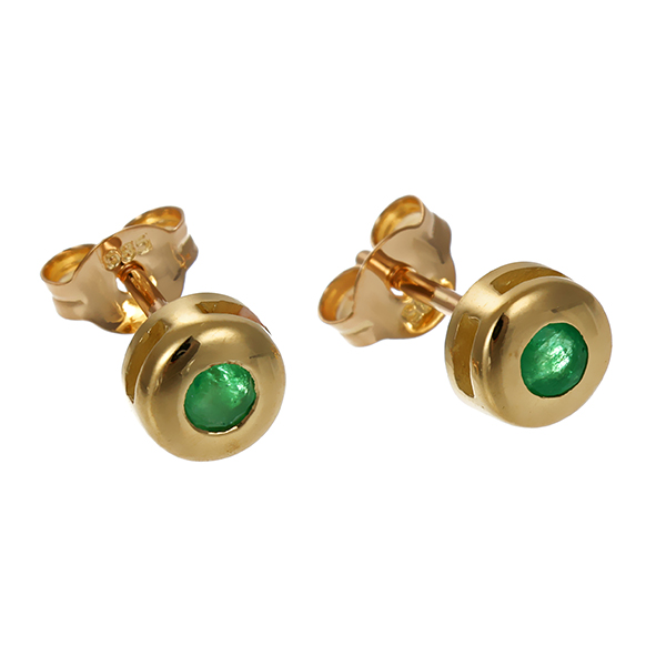 Ohrstecker, 14K, Gelbgold, Smaragde