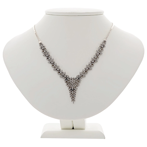 Collier, 14K, Weißgold, Zirkonia