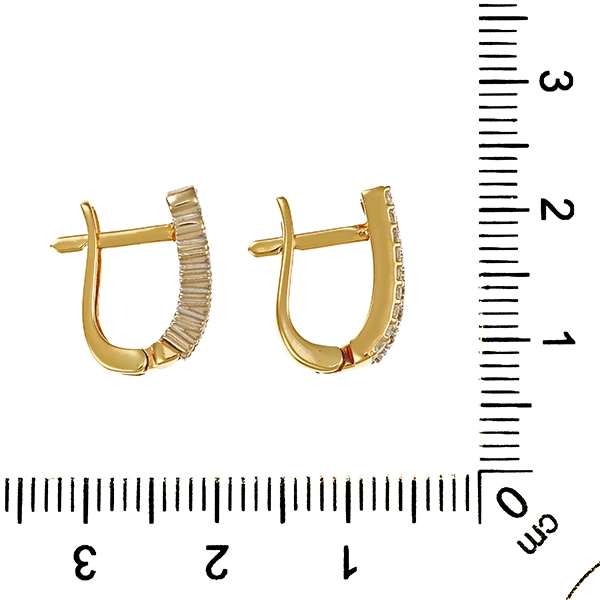Creolen, 18K, Gelb-/Weißgold, Brillanten