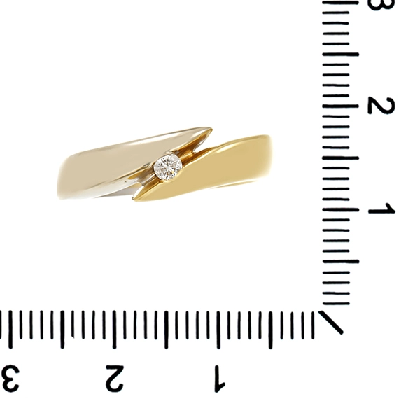 Diamantring, 14K, Gelb-/Weißgold, Brillant