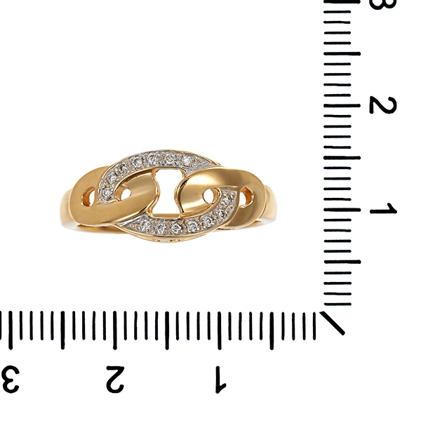 Diamantring, 14K, Gelb-/Weißgold, Brillanten