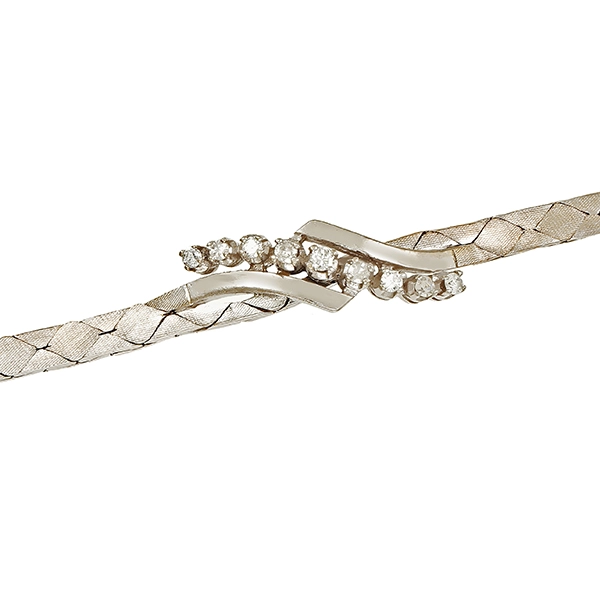 Armband, 14K, Weißgold, Diamanten 0,36 ct
