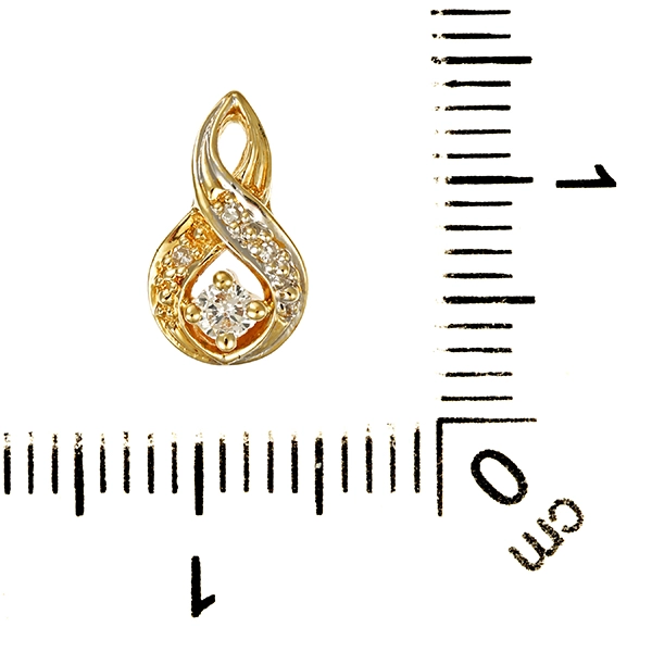 Anhänger, 14K, Gelbgold, Diamanten, Brillant