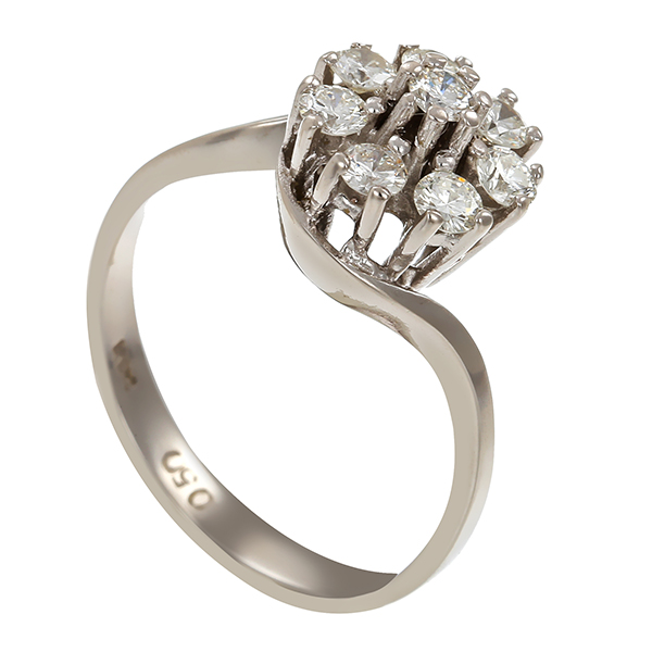 Diamantring, 14K, Weißgold, Brillanten 0,50 ct