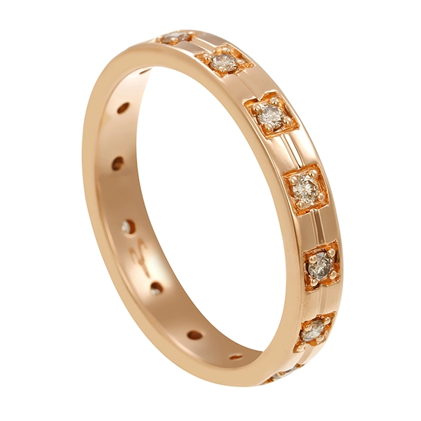 Diamantring, 14K, Rotgold, Brillanten 0,28 ct