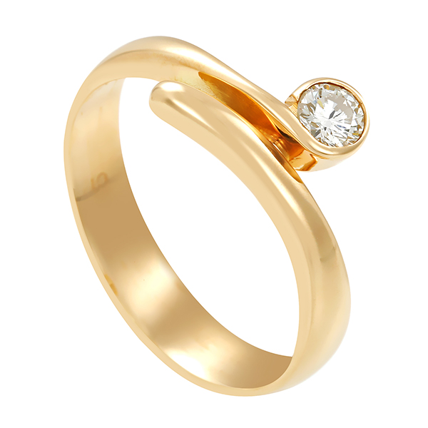 Diamantring, 14K, Gelbgold, Brillant 0,17 ct