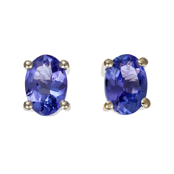 Ohrstecker, 18K, Weißgold, Tansanit